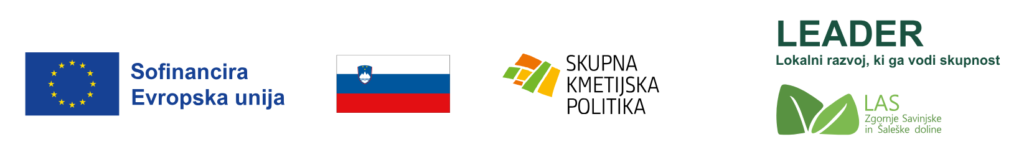 Projekt Naravanje - financerji: Evropska unija, Republika Slovenija, Skupna kmetijska politika, LEADER in LAS SAŠA